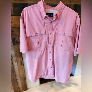 Orvis Men's red and white Short Sleeve Shirt